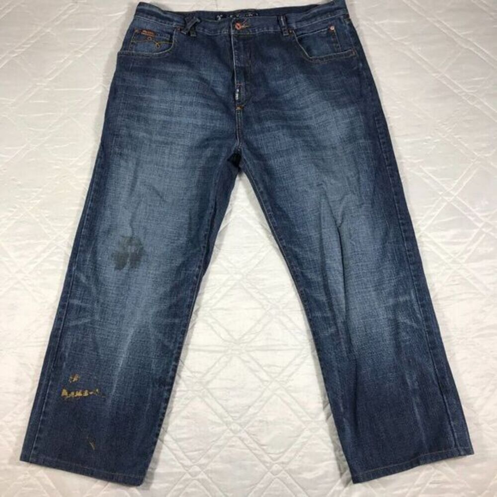 Lr Jeans by Lrg Make Jeans Not War distressed‎ blue jeans size 42X28
